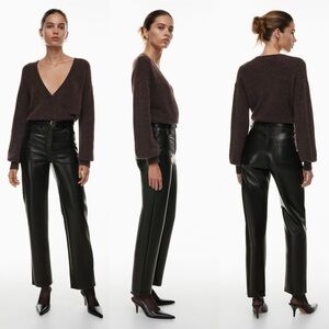 Wilfred Aritzia The Melina High Waisted Vegan Leather Straight Leg Pants Wmns 6